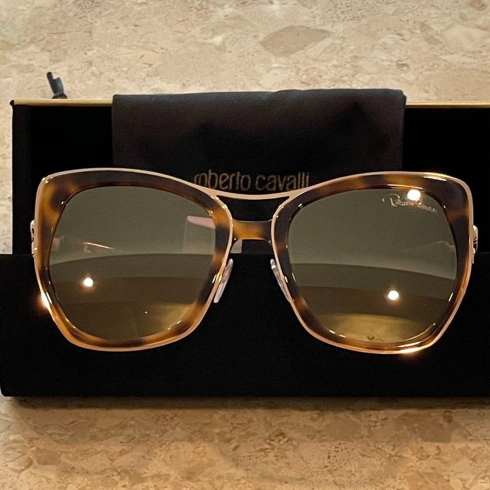 NWT Roberto Cavalli 55MM Faux Tortoiseshell Square